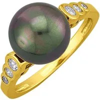 Firetti Fingerring Schmuck Geschenk Silber 925 Damenring Ring, mit Zirkonia (synth) - mit Muschelkernperle