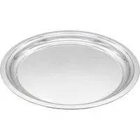 Spetebo Dekotablett Metall Kerzentablett aus Zink rund - Größe wählbar (1x Kerzentablett, 1 St., 38 cm x 3 cm), silber glänzend
