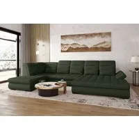 99rooms Wohnlandschaft Toscana, Sofa, U-Form, Bettfunktion, Rundumbezug aus gepolstertem Velours VOGUE