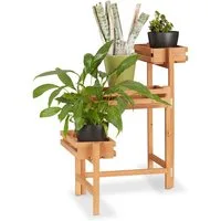 relaxdays Blumenständer Blumentreppe Holz beweglich