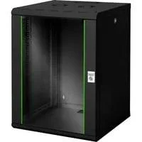 Wandgehäuse Unique Serie - 600x600 mm (BxT), IT-Schrank schwarz, 16 Höheneinheiten