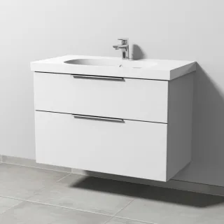Sanipa 3way Waschtischunterbau zu Geberit Acanto Waschtisch mit 2 Auszügen, Weiß-Soft UM41843