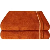 Schiesser Duschtücher Skyline Color aus 100 % Baumwolle mit eleganter Streifenbordüre, Frottier (Set, 2-St), MADE IN GREEN by OEKO-TEX®