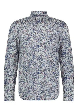 State of Art - Button-Down-Hemd mit Regular Fit weiß/blau - Gr. - S
