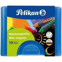 Pelikan Wachsmalstift Wachsmalstifte 665/10 mit Schiebehülse, 10 Stück
