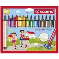 STABILO Filzstift STABILO Trio Scribbi Dreikant-Filzstift - 1,5-2,0 mm - 14er Set