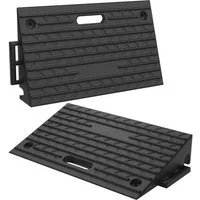 FIVMEN Auffahrrampe 2 Stück Bordsteinrampe Gummi Schwarz 53x32x10 cm Rutschfest
