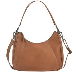 Hobo-Bag mit abnehmbarem Henkel aus Leder tan im Beuteltaschenformat | Greenburry. Handtasche für Damen bietet übersichtliche Fächeraufteilung.