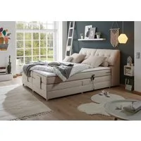 ED EXCITING DESIGN Boxspringbett Carpino wahlweise in den Breiten 120cm oder 180cm erhältlich, inkl. Motor, Stauraum im Kopfteil und Topper