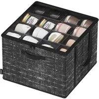 SONGMICS Schuhbox Boxen mit verstellbaren Trennwänden, 1/2 St, Schuhbox, für bis zu 16 Paar Schuhe, Griffe, transparenter Deckel