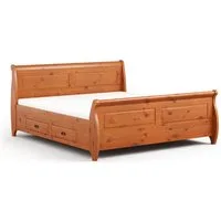 Lomadox Bettgestell TERMOLI-163, Kiefer massiv, 160 cm Liegefläche, 4 Schubladen
