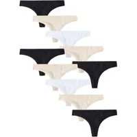 Next String 10er-Pack Baumwoll-Slips, Tanga (10-St)
