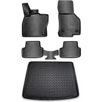 ELMASLINE Auto-Fußmatten & Kofferraumwanne Set für VW GOLF 7 2012-2021 [VII] - Geruchlos, für VW Golf - Extra hoher Rand für mehr Schutz, passend für Kombi