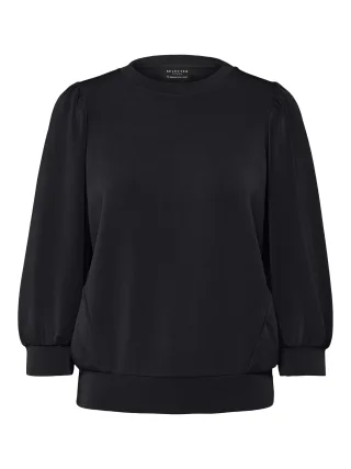 SELECTED WOMEN - SLFTENNY 3/4 SWEAT TOP NOOS black - Gr. - XS