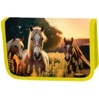 Spirit Federtasche Pferde Federtasche gefüllt Federmäppchen Federmappe Mäppchen Pony gelb, (48-tlg)
