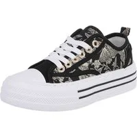 Ital-Design Trendiger Freizeitschuh mit hochwertigem Design für Damen Sneaker (91261149) Flach Sneakers Low in Schwarz
