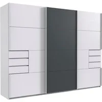 Wimex Schwebetürenschrank Saigon, mit kompletter Innenausstattung, Made in Germany Kleiderschrank 3-türig, 270cm breit, mit 6 praktischen Außenschubladen