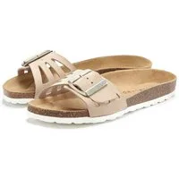 Elbsand Sandale, Mule, offener Schuh, Sommerschuhe, Lederpantolette Pantolette aus Leder mit weichem Korkfußbett