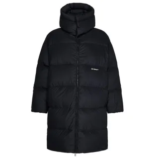 Off-White Bounce Hooded Schwarze lange Pufferjacke