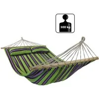 BB Sport Stabhängematte Stabhängematte 240 x 150 cm inkl. 2 Kissen für 2 Personen