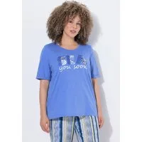 Ulla Popken T-Shirt T-Shirt Glitzersteinchen Classic Rundhals Halbarm