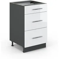 Vicco Unterschrank Fame-Line, Weiß Hochglanz/Anthrazit, 50 cm ohne Arbeitsplatte (1-St)