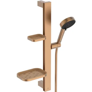 Ideal Standard Brausekombination Idealrain Alu+ mit 2-fach-Handbrause und 2 Ablagen Bronze, BD586BR BD586BR