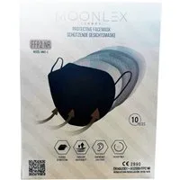 Moonlex Mund-Nasen-Maske FFP2 Masken SCHWARZ - Made in Europe (10 Sück)