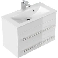 Magnolia Home Waschtisch Badmöbel Mars 700 SlimLine 70x36cm mit 2 SoftClose Schubladen weiss ho