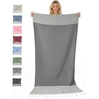 furora HOLIDAY Saunatuch Strandtuch Hamamtuch: groß 100x200 cm Saunatuch, Strandhandtuch dünn, Strandtuch Saunatuch aus 100% Baumwolle Strandtuch Set