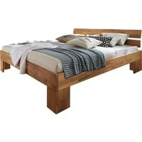 Home affaire Massivholzbett Tommy, Futonbett, aus Massive FSC-zertifizierte Wildeiche, Futon Stil (hohe Belastbarkeit: 200kg je Seite), Massivholz Scandi Design, Robust, stabil, In unterschiedlichen Breiten