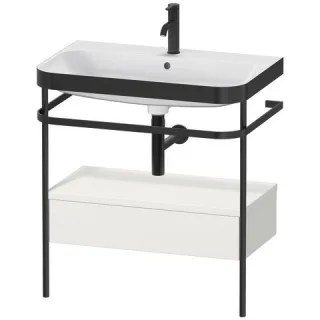 Duravit Happy D.2 Plus c-bonded Set mit Metallkonsole und Schubkasten Nordic Weiß Seidenmatt 775x490 HP4742O3939