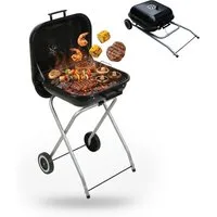 relaxdays Holzkohlegrill mit Deckel & Rolle