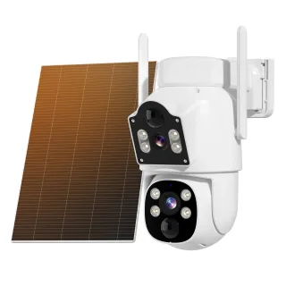 Hiseeu WTDS803 6MP Pixels Solar Powered Dual Lens Wireless WIFI IP Camera with Color Night Vision PIR Motion Alerts Esee