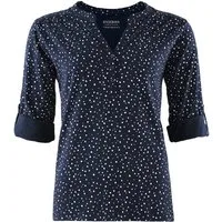 STOOKER WOMEN 3/4-Arm-Shirt MARIE Print Shirt Bluse 3/4-Arm Regular Fit Shirt Bluse Baumwolle Shirt Knopfleiste für Damen