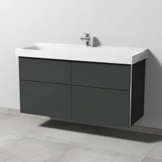 Sanipa 3way Waschtischunterbau zu Geberit Xeno2 Waschtisch mit 4 Auszügen, Graphit-Matt BP6641B