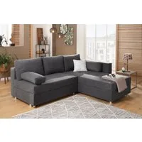Home affaire Ecksofa Italia L-Form, B: 217 cm, Bettfunktion, Bettkasten & 1 Zierkissen, Federkern