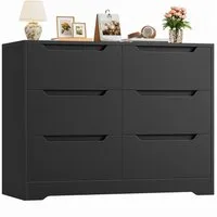 HOMECHO Kommode, Sideboard mit 6 Schubladen, Mehrzweckschrank aus Holz