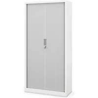Jan Nowak Aktenschrank Metall Rollladenschrank abschließbar 90 cm DAMIAN 4 Böden Stahl (Stahl 0,6 mm platzsparend Wandmontage möglich PZH-zertifiziert) Büroschrank Rolltüren 50 Ordner Schloss 2 Schlüssel 4 Farben