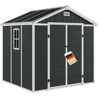 STEELSØN Gerätehaus Novara mit Bodenplatte, wetterfest, Geräteschuppen mit Satteldach, Gartenhaus inkl. Fenster