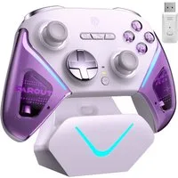 ANYSUN D10 Controller PC mit Ladestation, Controller PC Wireless Gaming-Controller (mit TMR Joystick & 2 in 1 Trigger, Wireless-Bluetooth-Gamepad, 1000Hz Polling Controller mit RGB für PC/Switch/Handy)