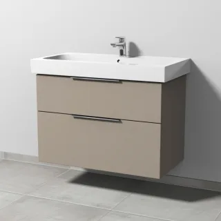 Sanipa 3way Waschtischunterbau zu Geberit iCon Waschtisch mit 2 Auszügen, Sandgrau-Matt UF65267