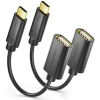 deleyCON deleyCON 2x USB-C auf USB-A OTG Adapter für iPhone 16/15, iPad, Smartphone-Adapter