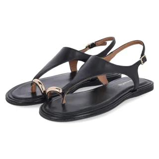Tamaris Zehentrenner-Sandalen - Gr. 36 - Schwarz - Glattleder
