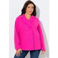 Ulla Popken Sommerjacke Fleece-Cabanjacke A-Linie Reverskragen Langarm