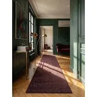 KADIMA DESIGN Teppich ALDAN Teppichläufer Bordeauxrot 80x150 Uni Polyester Antirutsch, Läufer, Höhe: 17 mm, Trittschalldämmend, Strapazierfähig, Pflegeleicht, Farbecht