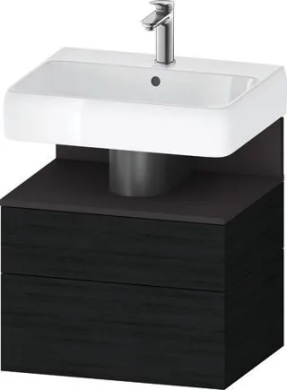 Duravit Qatego Waschtischunterbau wandhängend Eiche Schwarz Matt 590x470x590 mm - QA4393080160000 QA4393080160000