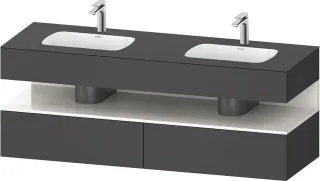 Duravit Qatego Einbauwaschtisch mit Konsolenwaschtischunterbau Graphit Matt 1600x550x600 mm - QA4797 QA4797022490010