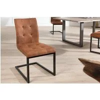 riess-ambiente Freischwinger OXFORD vintage braun / schwarz, Esszimmer · Microfaser · Metall · Industrial Design
