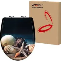 Woltu WC-Sitz (1-St), Toilettensitz, magnetisch, Toilettendeckel mit Absenkautomatik